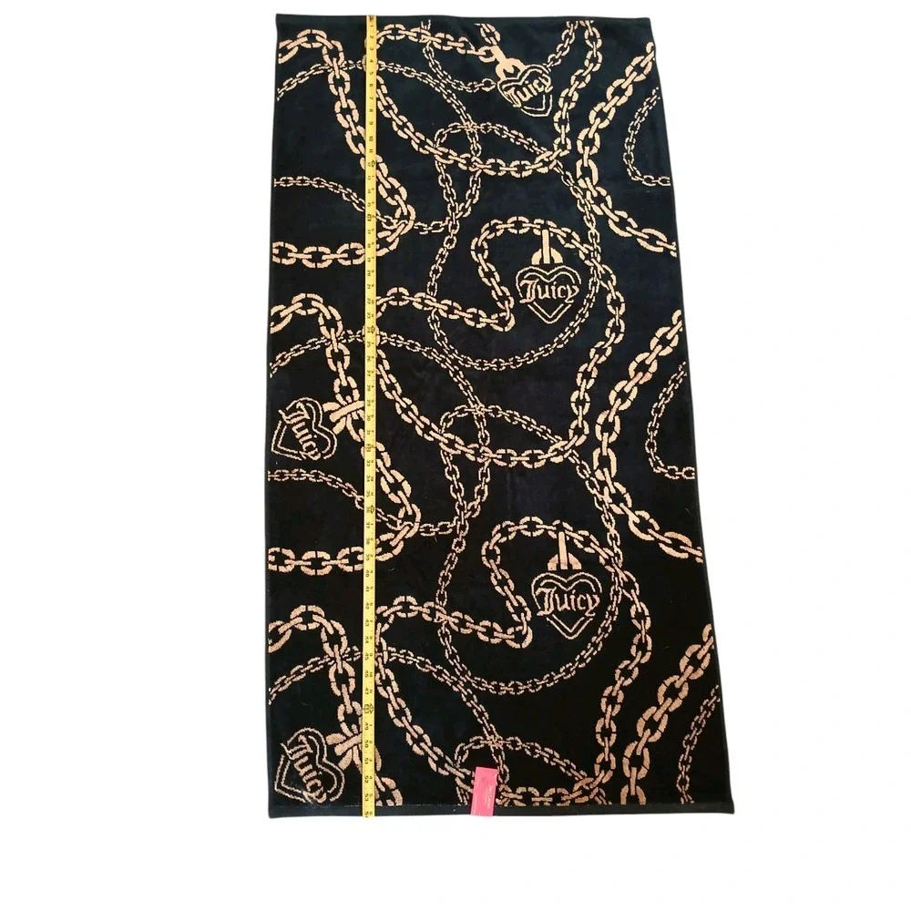 RARE NEW Juicy Couture Bath Beach Towel‎ Luxe Equestrian Gold Chains Discontinue